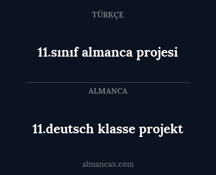 11.sınıf almanca projesi - 11.deutsch klasse projekt