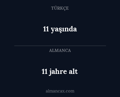 11 jahre alt - 11 yaşında