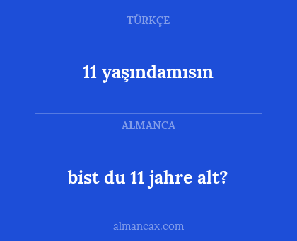 11 yaşındamısın - bist du 11 jahre alt?