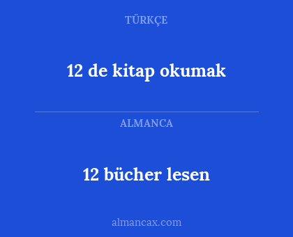 12 bücher lesen - 12 de kitap okumak