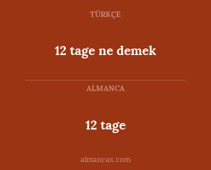 12 tage ne demek - 12 tage