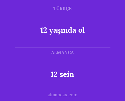 12 sein - 12 yaşında ol