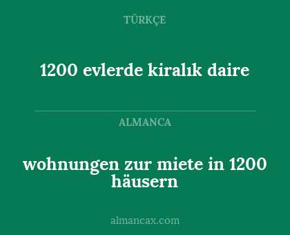 1200 evlerde kiralık daire - wohnungen zur miete in 1200 häusern