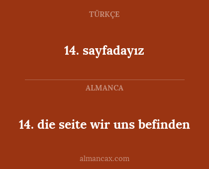 14. sayfadayız - 14. die seite wir uns befinden