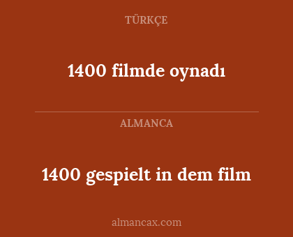 1400 filmde oynadı - 1400 gespielt in dem film