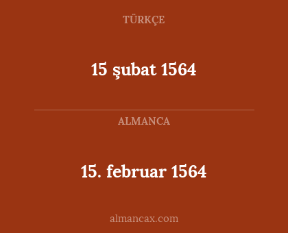 15 şubat 1564 - 15. februar 1564