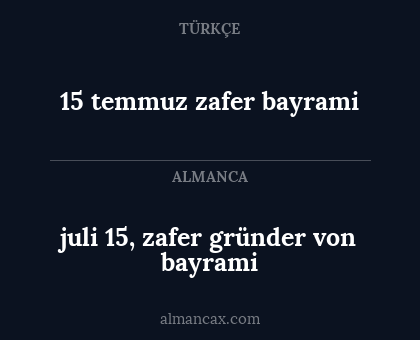 juli 15, zafer gründer von bayrami - 15 temmuz zafer bayrami