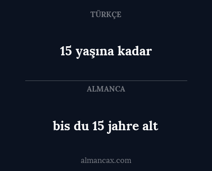 bis du 15 jahre alt - 15 yaşına kadar