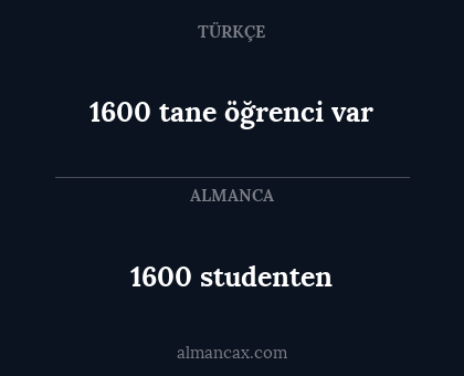 1600 tane öğrenci var - 1600 studenten