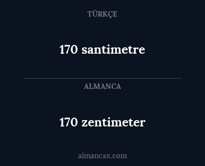170 zentimeter - 170 santimetre
