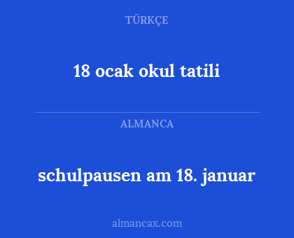 18 ocak okul tatili - schulpausen am 18. januar