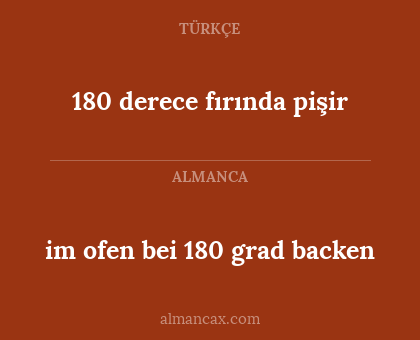 180 derece fırında pişir - im ofen bei 180 grad backen