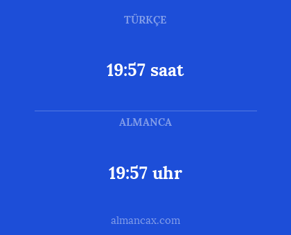 19:57 saat - 19:57 uhr