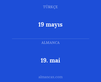 19. mai - 19 mayıs