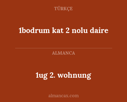 1bodrum kat 2 nolu daire - 1ug 2. wohnung