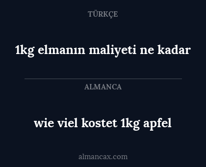 wie viel kostet 1kg apfel - 1kg elmanın maliyeti ne kadar