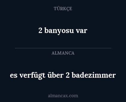 es verfügt über 2 badezimmer - 2 banyosu var