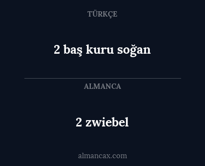 2 baş kuru soğan - 2 zwiebel