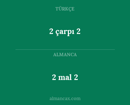 2 mal 2 - 2 çarpı 2
