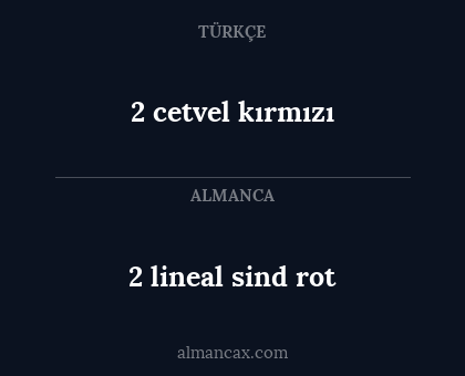 2 lineal sind rot - 2 cetvel kırmızı
