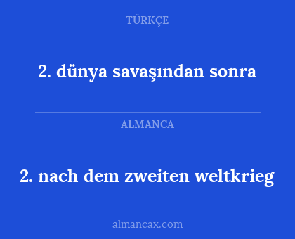 2. dünya savaşından sonra - 2. nach dem zweiten weltkrieg