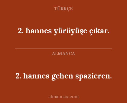 2. hannes yürüyüşe çıkar. - 2. hannes gehen spazieren.