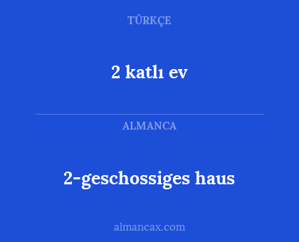 2 katlı ev - 2-geschossiges haus