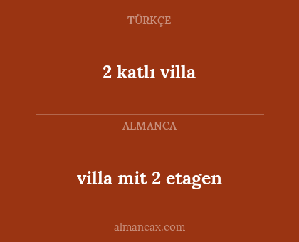 2 katlı villa - villa mit 2 etagen
