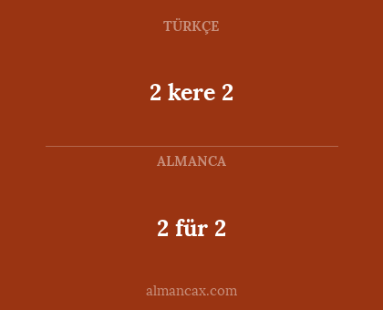 2 für 2 - 2 kere 2