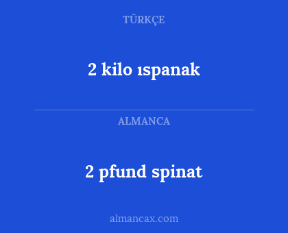 2 kilo ıspanak - 2 pfund spinat