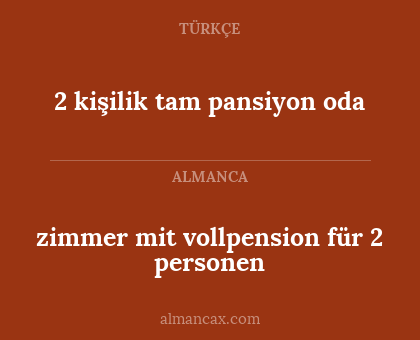 2 kişilik tam pansiyon oda - zimmer mit vollpension für 2 personen