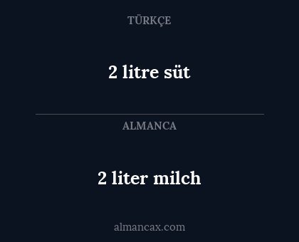 2 litre süt - 2 liter milch