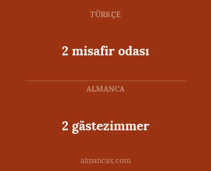 2 gästezimmer - 2 misafir odası
