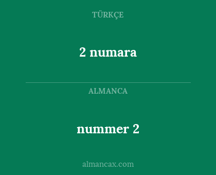 2 numara - nummer 2