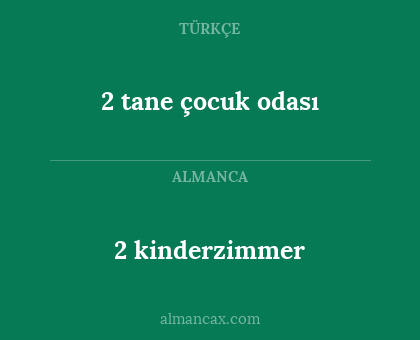 2 kinderzimmer - 2 tane çocuk odası