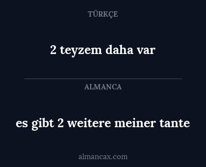 2 teyzem daha var - es gibt 2 weitere meiner tante