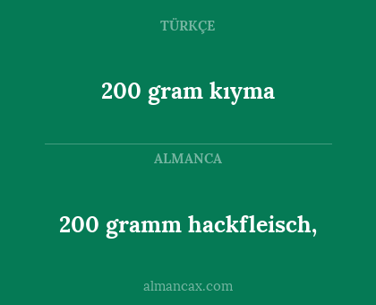 200 gramm hackfleisch, - 200 gram kıyma