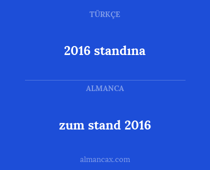 zum stand 2016 - 2016 standına