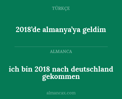 2018’de almanya’ya geldim - ich bin 2018 nach deutschland gekommen