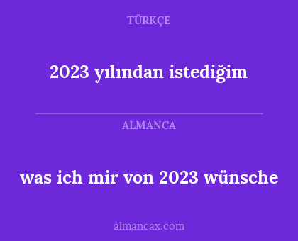 was ich mir von 2023 wünsche - 2023 yılından istediğim