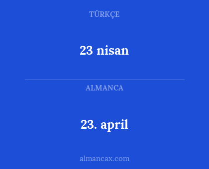 23. april - 23 nisan
