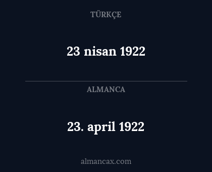 23. april 1922 - 23 nisan 1922