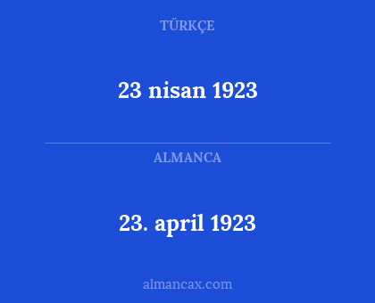 23. april 1923 - 23 nisan 1923