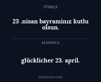 glücklicher 23. april. - 23 .nisan bayraminız kutlu olsun.