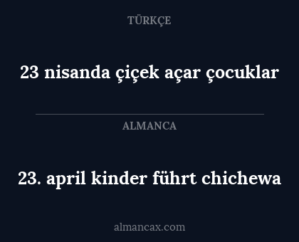 23 nisanda çiçek açar çocuklar - 23. april kinder führt chichewa