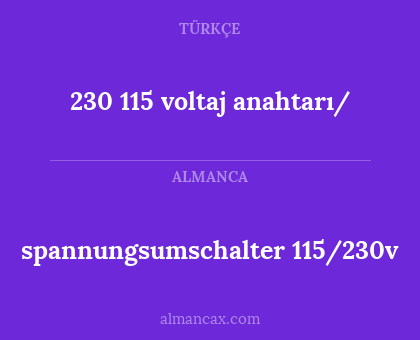 230 115 voltaj anahtarı/ - spannungsumschalter 115/230v