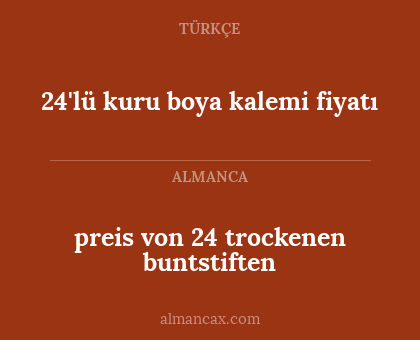 24'lü kuru boya kalemi fiyatı - preis von 24 trockenen buntstiften