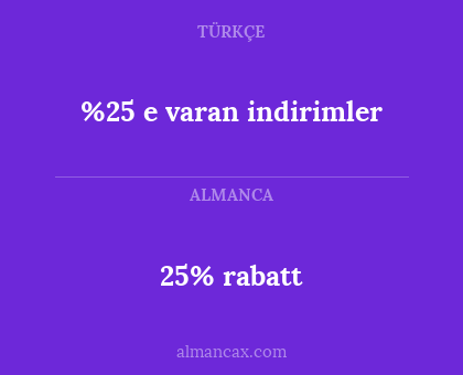 25% rabatt - %25 e varan indirimler