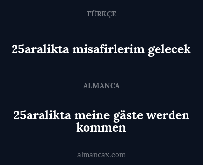 25aralikta meine gäste werden kommen - 25aralikta misafirlerim gelecek