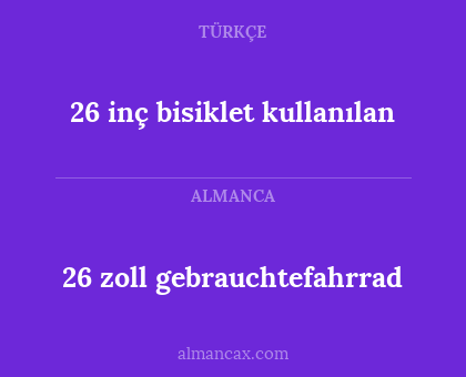 26 zoll gebrauchtefahrrad - 26 inç bisiklet kullanılan